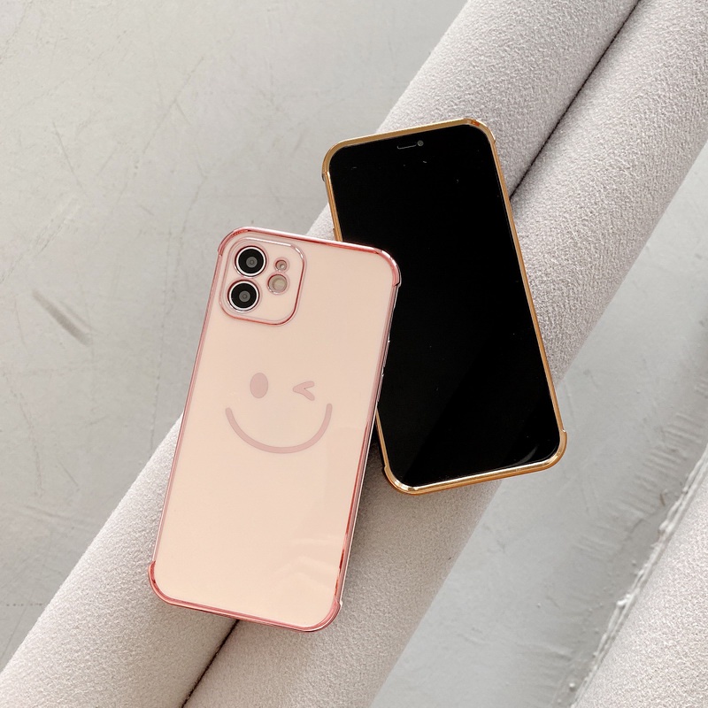 Ốp Điện Thoại Dẻo Tráng Gương Siêu Mỏng Họa Tiết Mặt Cười Cho iPhone 14 13 12 11 Pro Max XS XR X 8 7 Plus + SE 2020