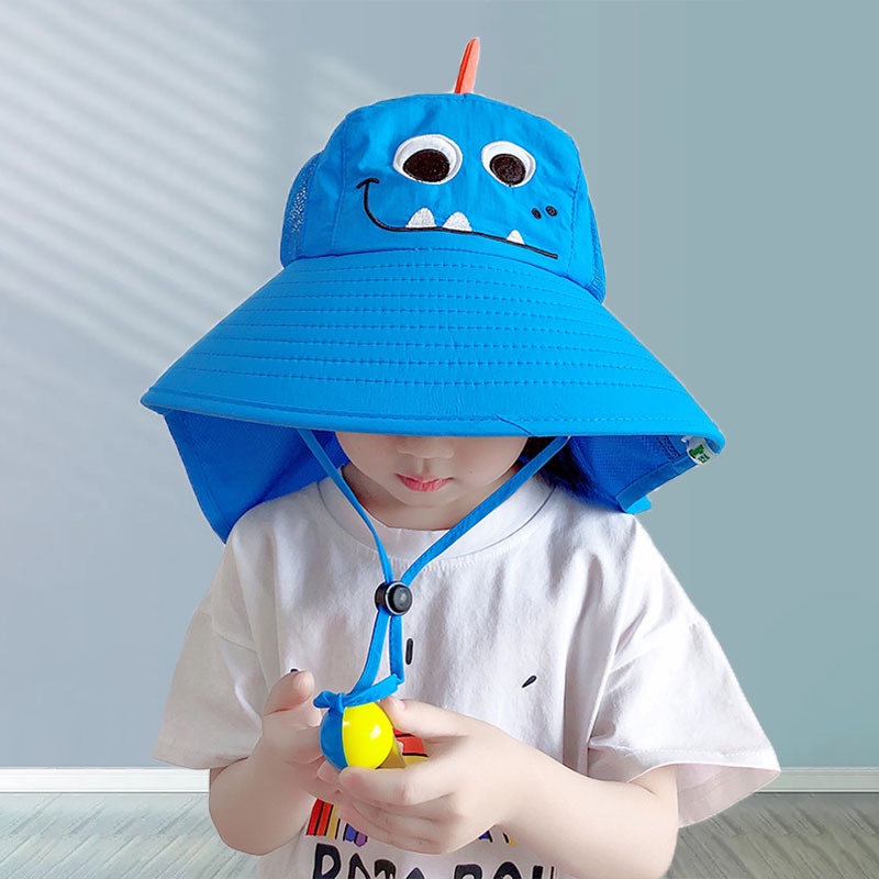 Popkozzi Mũ Câu Cá Chống Nắng Chống Tia UV Có Dây Đeo Cổ Thời Trang Mùa Hè Cho Bé