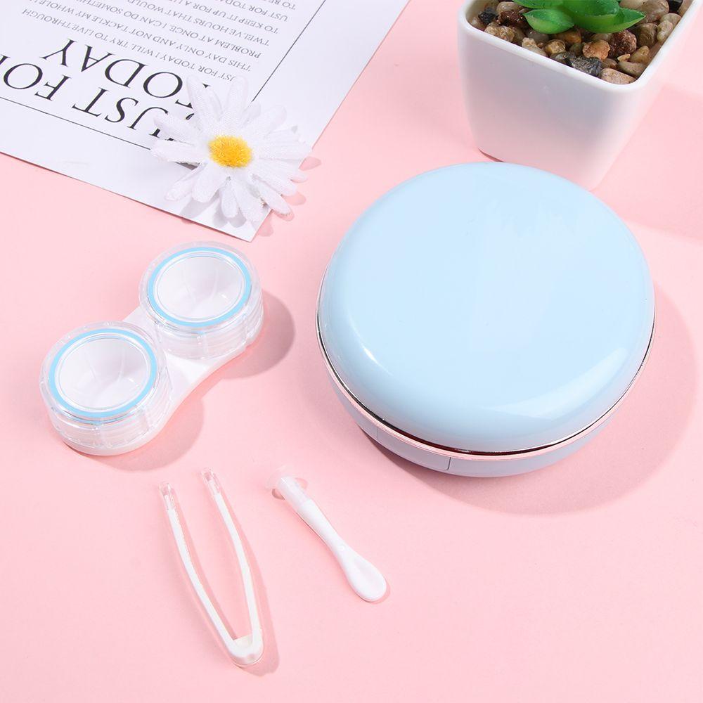 ESPO Hộp Đựng Kính Áp Tròng Màu Trơn Có Gương Tiện Dụng