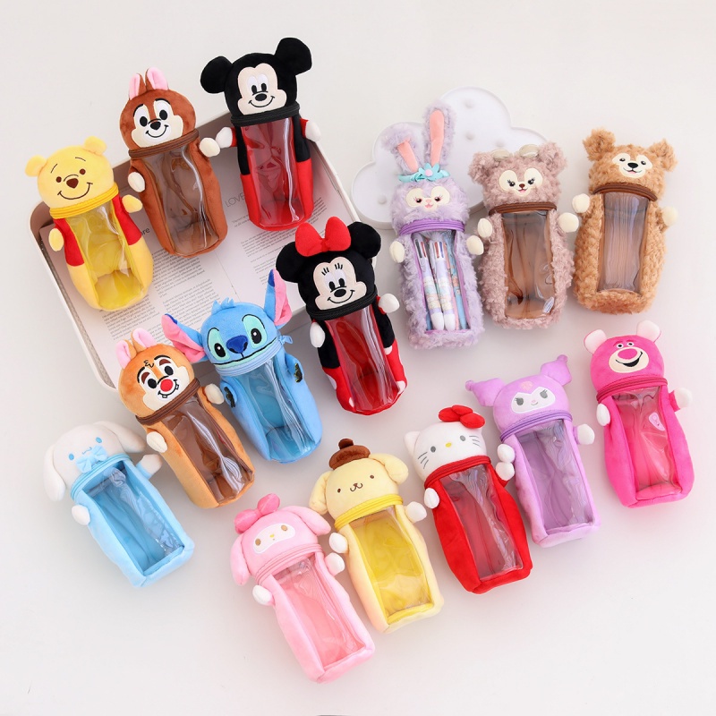 SANRIO Hộp Đựng Bút Cỡ Lớn Có Khóa Kéo Họa Tiết Hoạt Hình Disney StellaLou Dễ Thương Cho Học Sinh