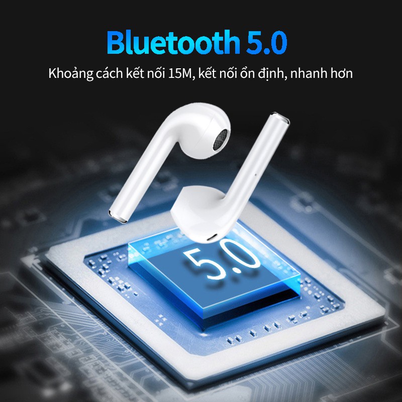 Tai nghe thể thao bluetooth 5.0 I11 có hộp sạc màu xanh dương