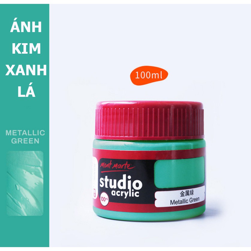 Màu Acrylic Nhũ Vàng,Nhũ Bạc, Đồng, Màu Metalic Kim Loại Ánh Kim Giả Kim Hộp 100ml