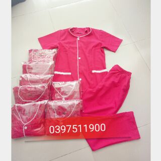 Đồng phục spa màu hồng