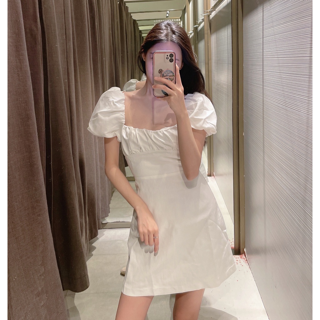 Đầm Zara Cổ Vuông Tay Phồng Thời Trang Mùa Hè Quyến Rũ Cho Nữ2887325