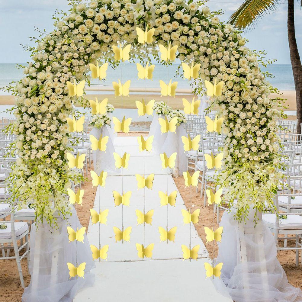 IVORY Set 30 Vòng Hoa Giấy 3D Treo Trang Trí Cửa Sổ Tiệc Cưới Thời Trang