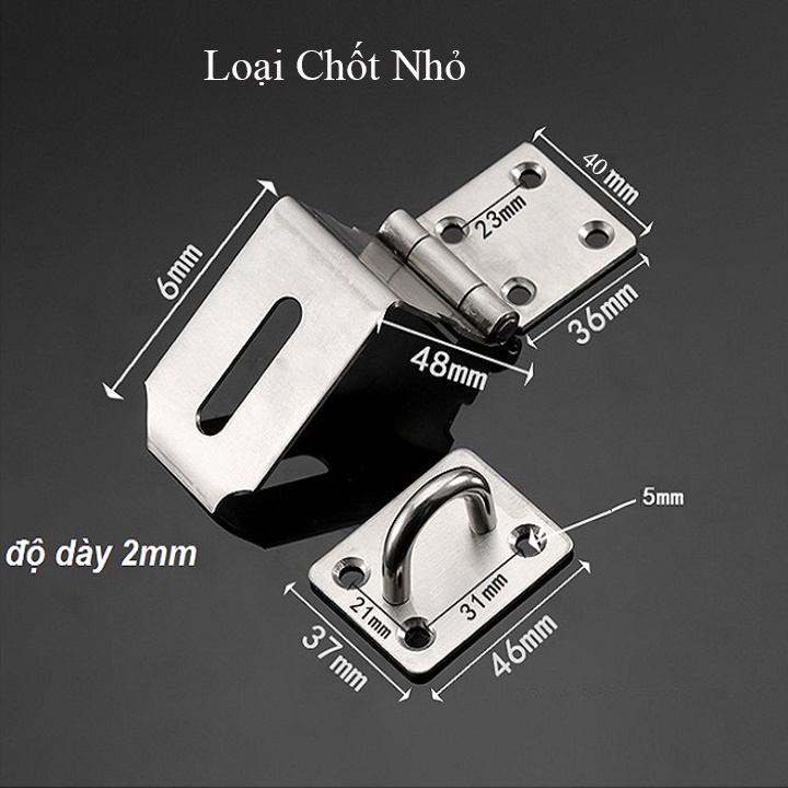 Chốt Khóa Vuông 90 độ Có PAT Khóa, Bản Lề Cài Khóa Chốt Cửa, Tiện Dụng Dễ Lắp Đặt