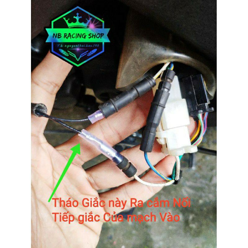 Cùm công tắc TFX+mạch Tắt máy cho SATRIA-RAIDER-SONIC bấm sẵn giắc,dây đèn stop(đèn hậu)  DoChoiXeMayOnline