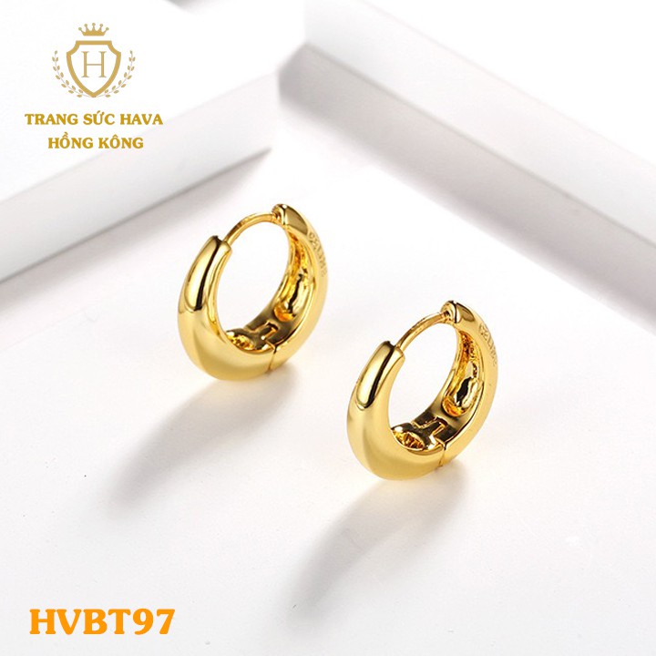 Bông Tai, Khuyên Tai Nữ Dáng Cổ Điển Xi Mạ Vàng Non Cao Cấp - Trang Sức Hava Hong Kong - HVBT97