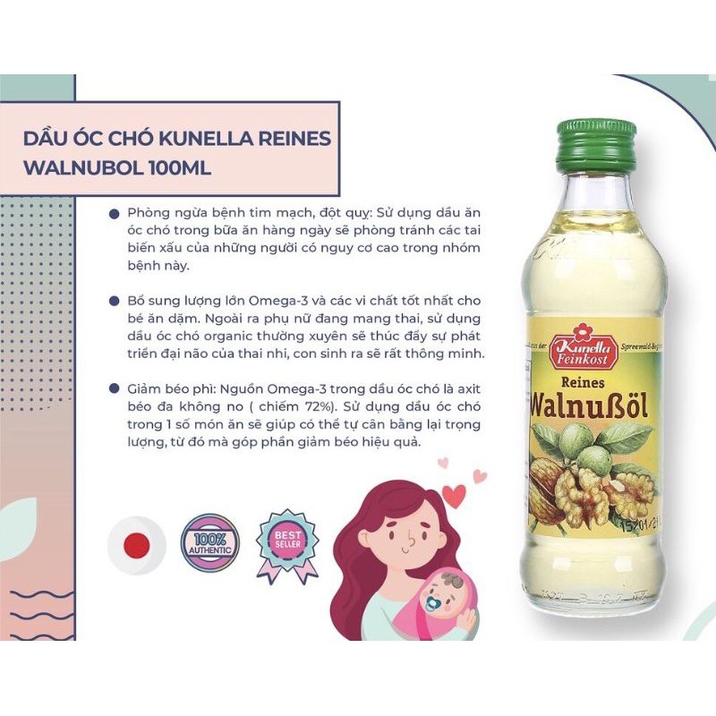 Dầu óc chó Đức 100ml (date 2022)