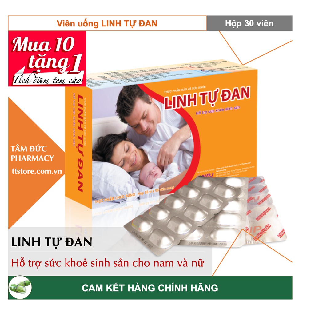 LINH TỰ ĐAN - Hỗ trợ sức khoẻ sinh sản cho nam và nữ [Hộp 30 viên]