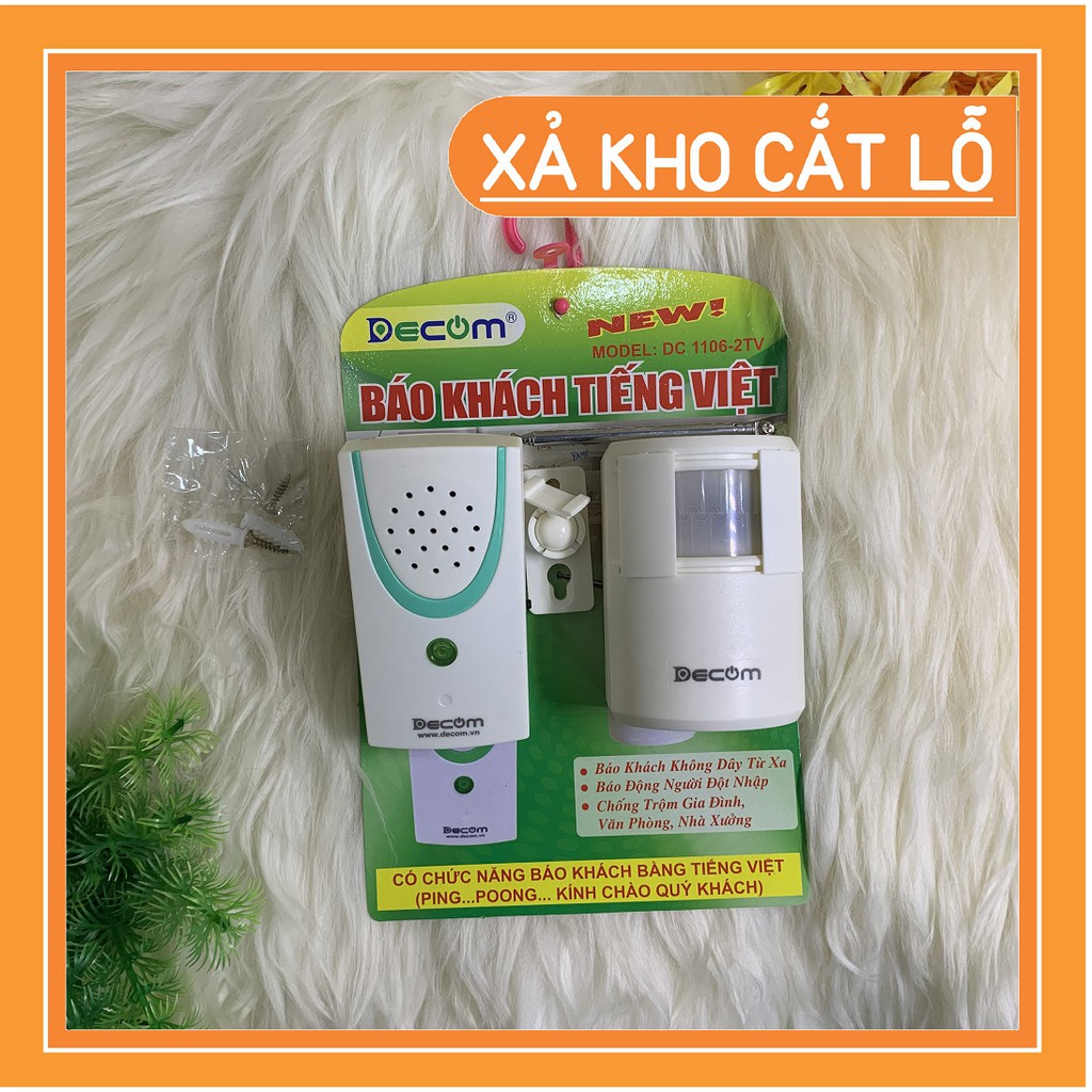 [ XẢ HÀNG CÔNG TY] chuông báo khách tiếng việt decom tầm xa 30m