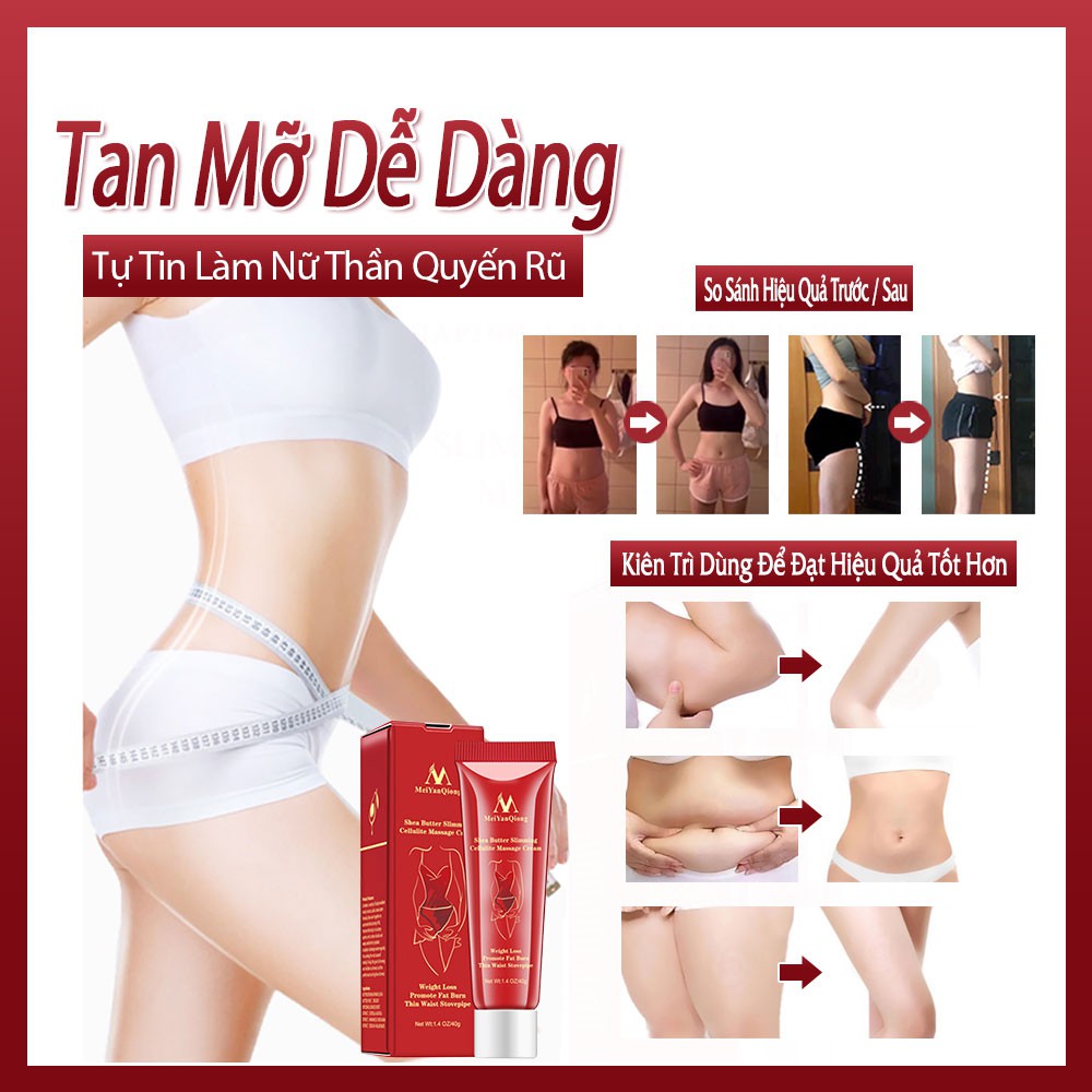 MeiYanQiong Kem giảm cân giảm mỡ eo & bụng, kem giảm cân toàn thân, giảm cân tự nhiên, an toàn chai 40g
