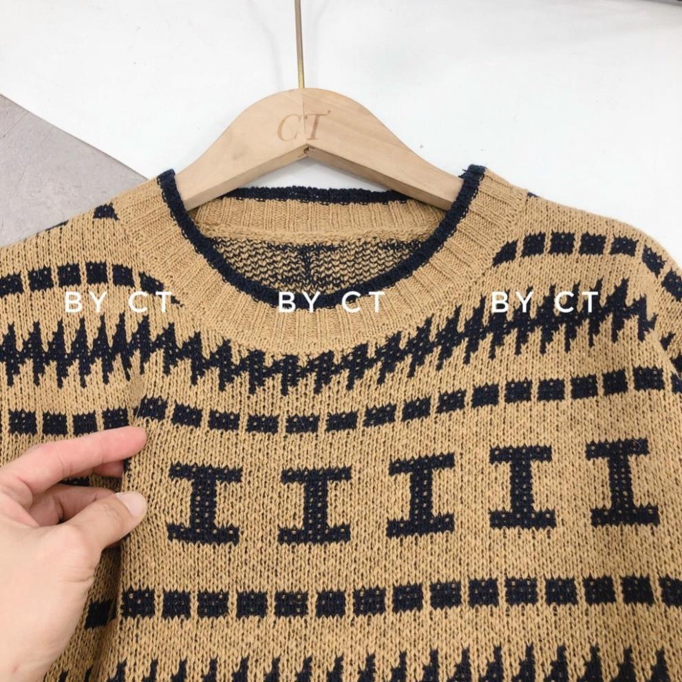 Áo len thổ cẩm nữ, áo len from rộng tay dài chất len cực dày cổ tròn phom chuẩn dễ mặc dễ phối đồ siêu phẩm về làng | BigBuy360 - bigbuy360.vn