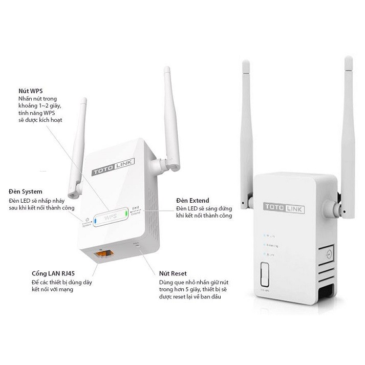 Bộ kích sóng wifi TotoLink EX200 kích wifi extender repeater khuếch đại sóng wifi EX 200 Chính hãng