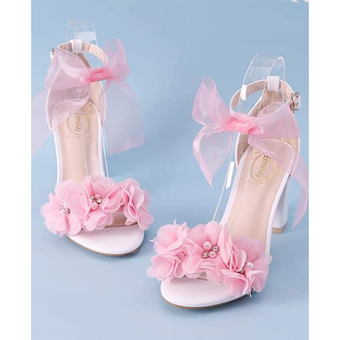 Giày cưới BIGSIZE màu hồng size 33 đến 44 cao 8 phân