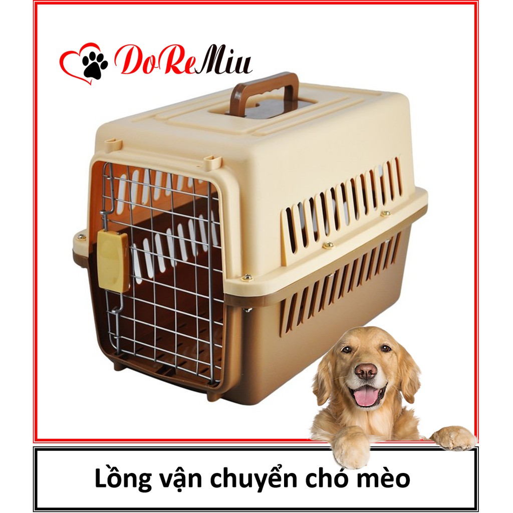 Lồng hàng không Doremiu Size 5 có bánh xe có tay kéo - Lồng vận chuyển chó mèo thú cưng loại cực lớn