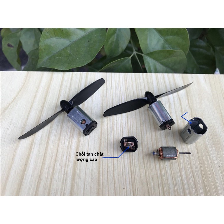 Bộ 2 Động cơ motor mô tơ mini từ tính mạnh N21 kèm cánh quạt tốc độ cao DC 3.7V - 7.4V - 43000 vòng - LK0119