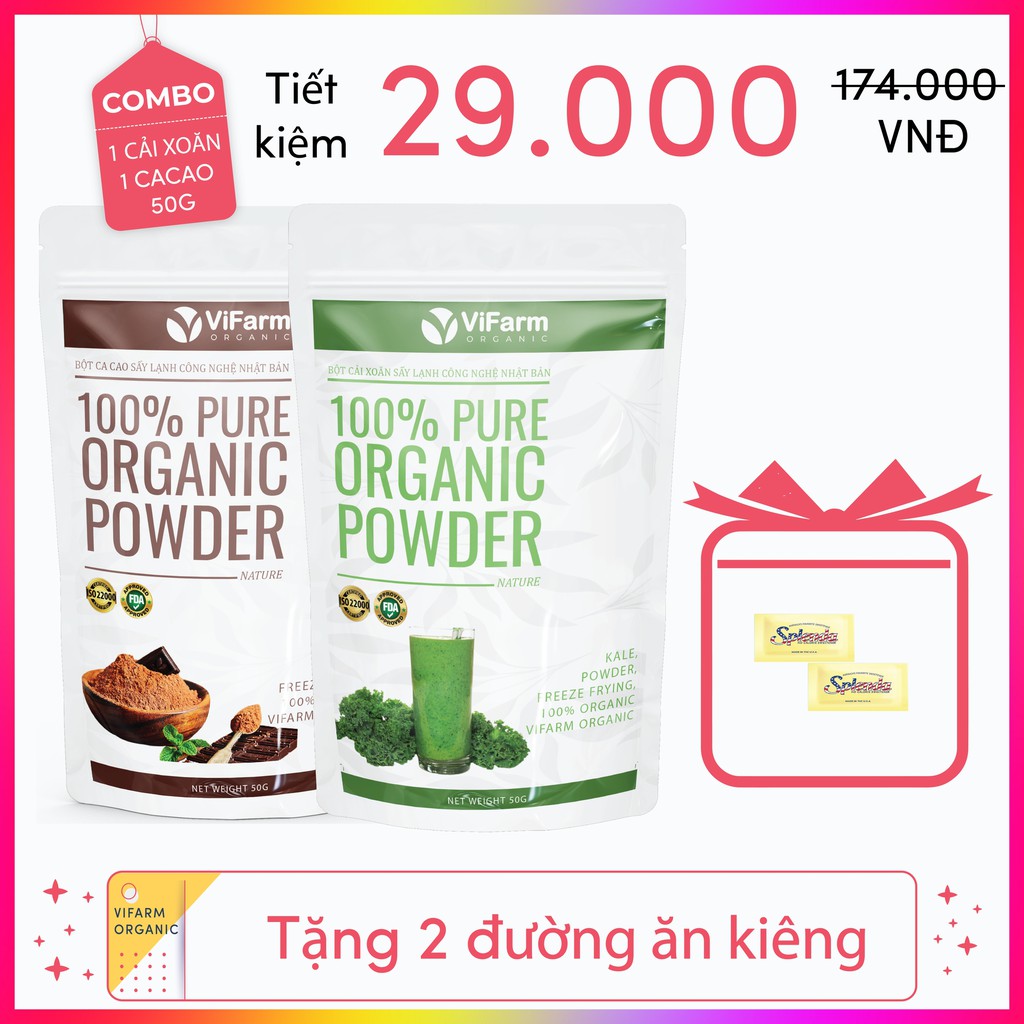 [Mã 267FMCGSALE giảm 8% đơn 500K] Bột Cải Xoăn Kale Nguyên Chất 100% ViFarm 50Gram | BigBuy360 - bigbuy360.vn