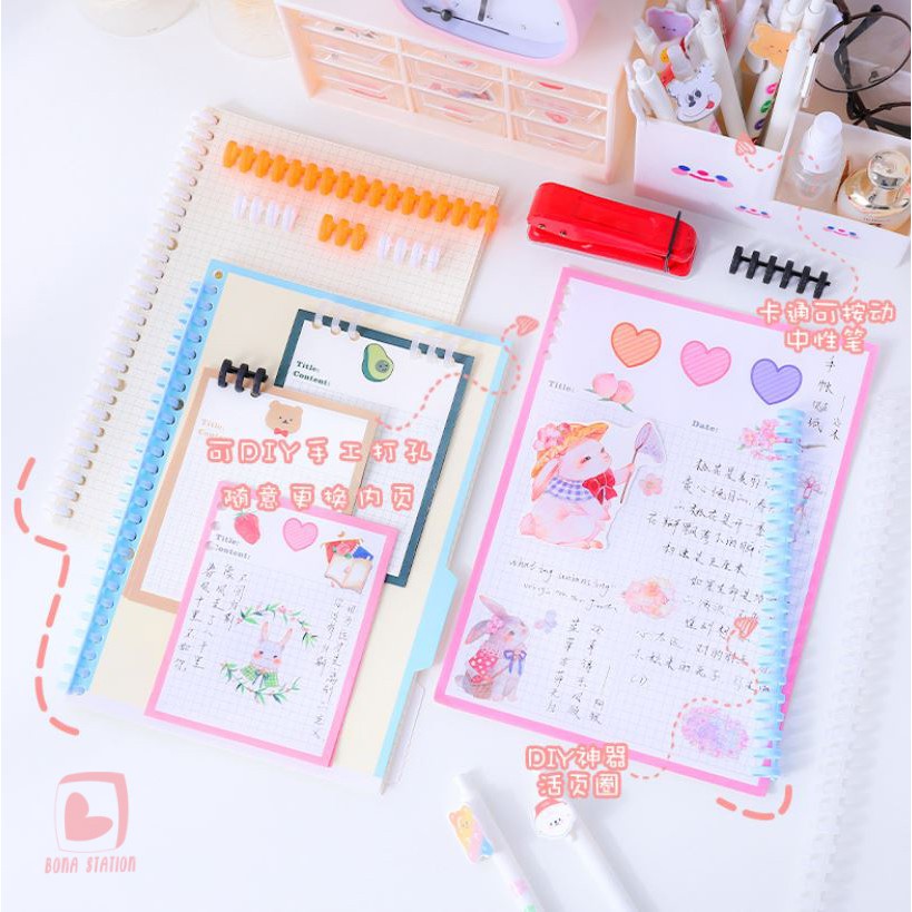 Binder thanh gáy còng nhựa đường kính 12mm phụ kiện sổ còng sổ planner DIY | BND001