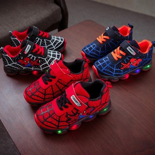 Giày bé trai siêu nhân nhện, giày ánh sáng cho bé mới năm 2021