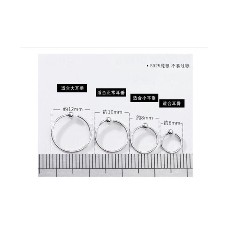 Bông Tai Mạ Bạc 925 Hình Tròn Mạ Bạc s925 Thời Trang Dành Cho Nữ