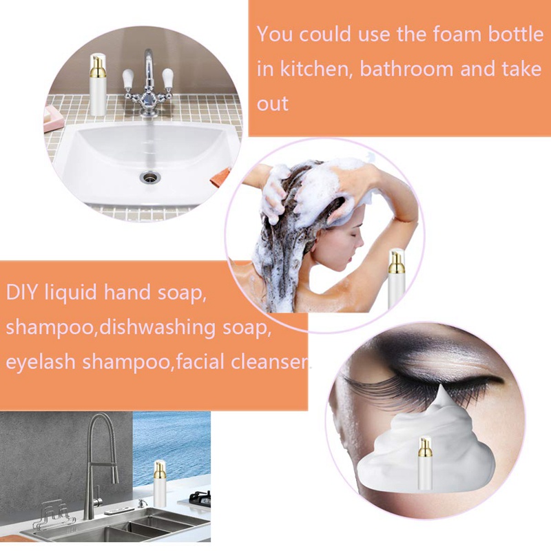 50ml Chai rỗng Chai đựng xà phòng du lịch Chai nhựa Máy phân phối bọt bọt xà phòng Máy phân phối làm sạch.Travel 12 cái