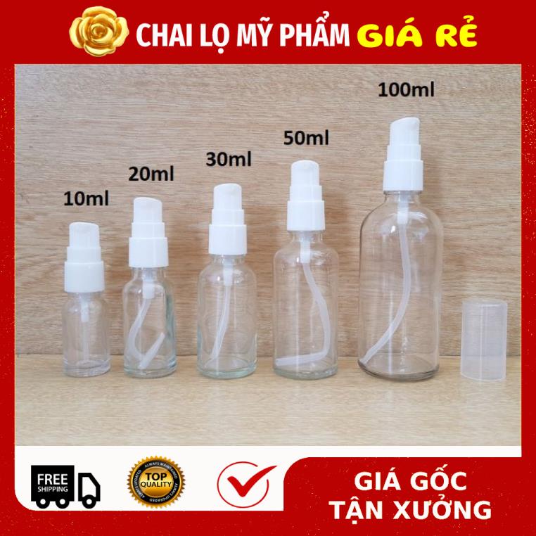 Chai Chiết Mĩ Phẩm ❤ RẺ VÔ ĐỊCH ❤ Chai thủy tinh xịt giọt 5ml,10ml chiết mỹ phẩm, dầu gội, sữa tắm, serum .