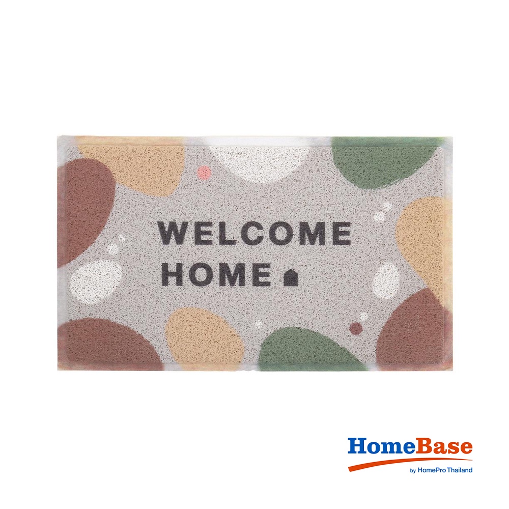 HomeBase HLS Thảm chùi chân bằng nhựa PVC chống nước và thời tiết W.HOME H75XW45xD1,2 màu xám