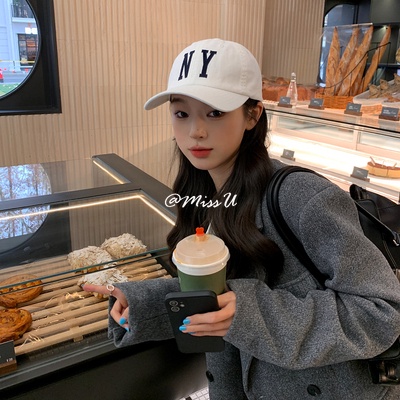 Mũ Lưỡi Trai Vải Cotton In Chữ Phong Cách Hàn Quốc