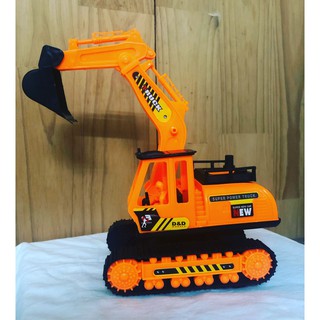 [Loại vừa] Đồ chơi xe xúc, xe cần cẩu bằng nhựa màu cam cho bé