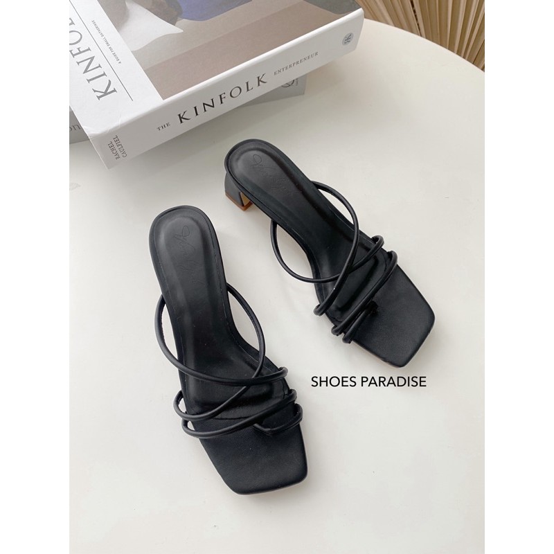 giày cao gót 3p giày cao gót nữ đế vuông xỏ ngón mảnh shoes paradise sh07