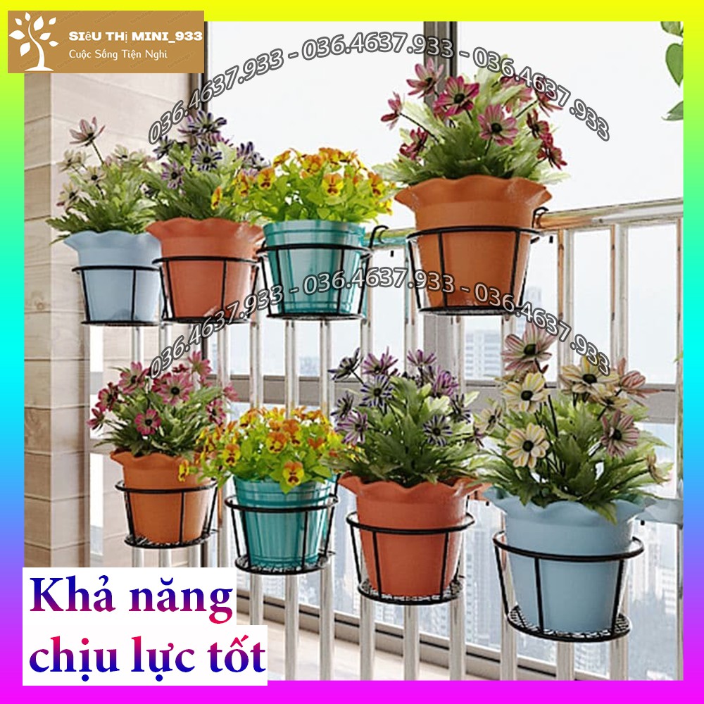 Giỏ treo chậu hoa ban công bằng Sắt cộng dày dặn treo hàng rào lan can cửa sổ