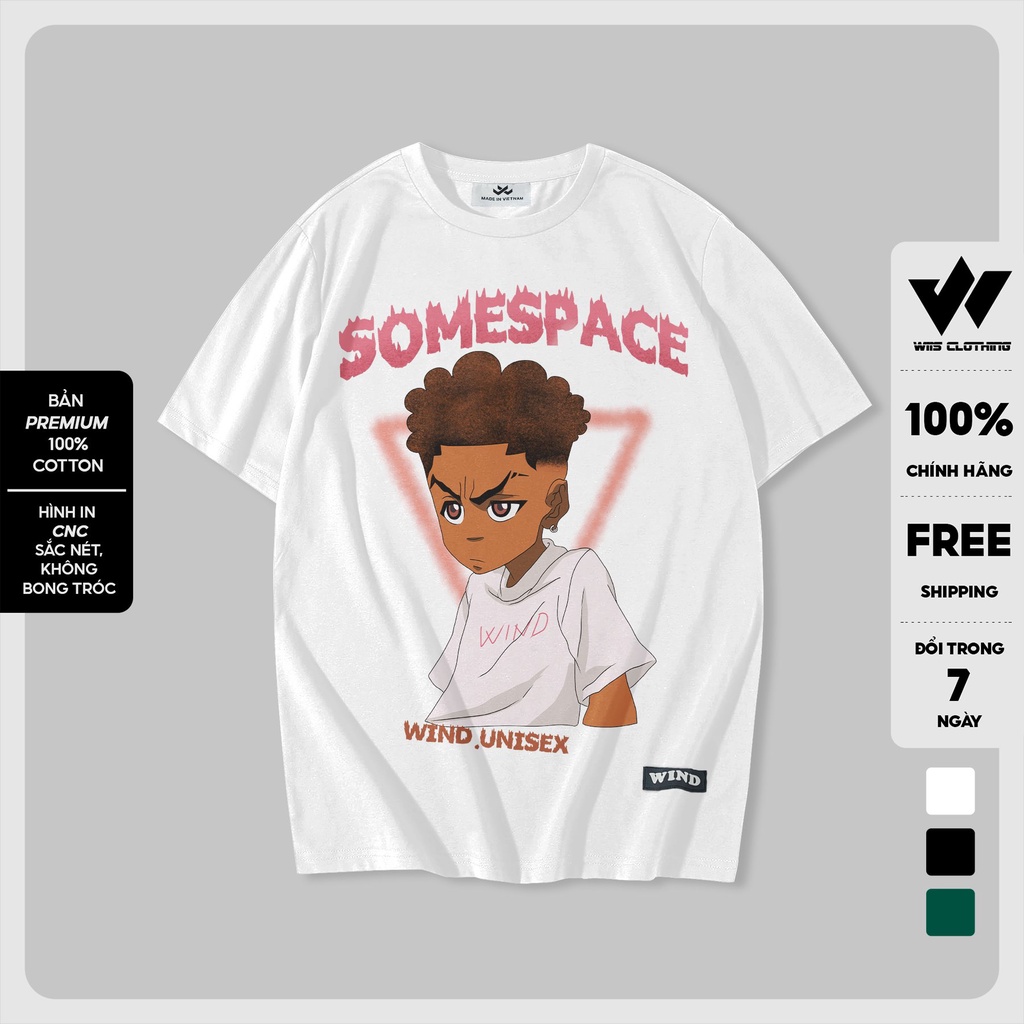 Áo thun tay lỡ unisex WIIS SOMEPACE phông form rộng bản Premium nam nữ oversize ulzzang