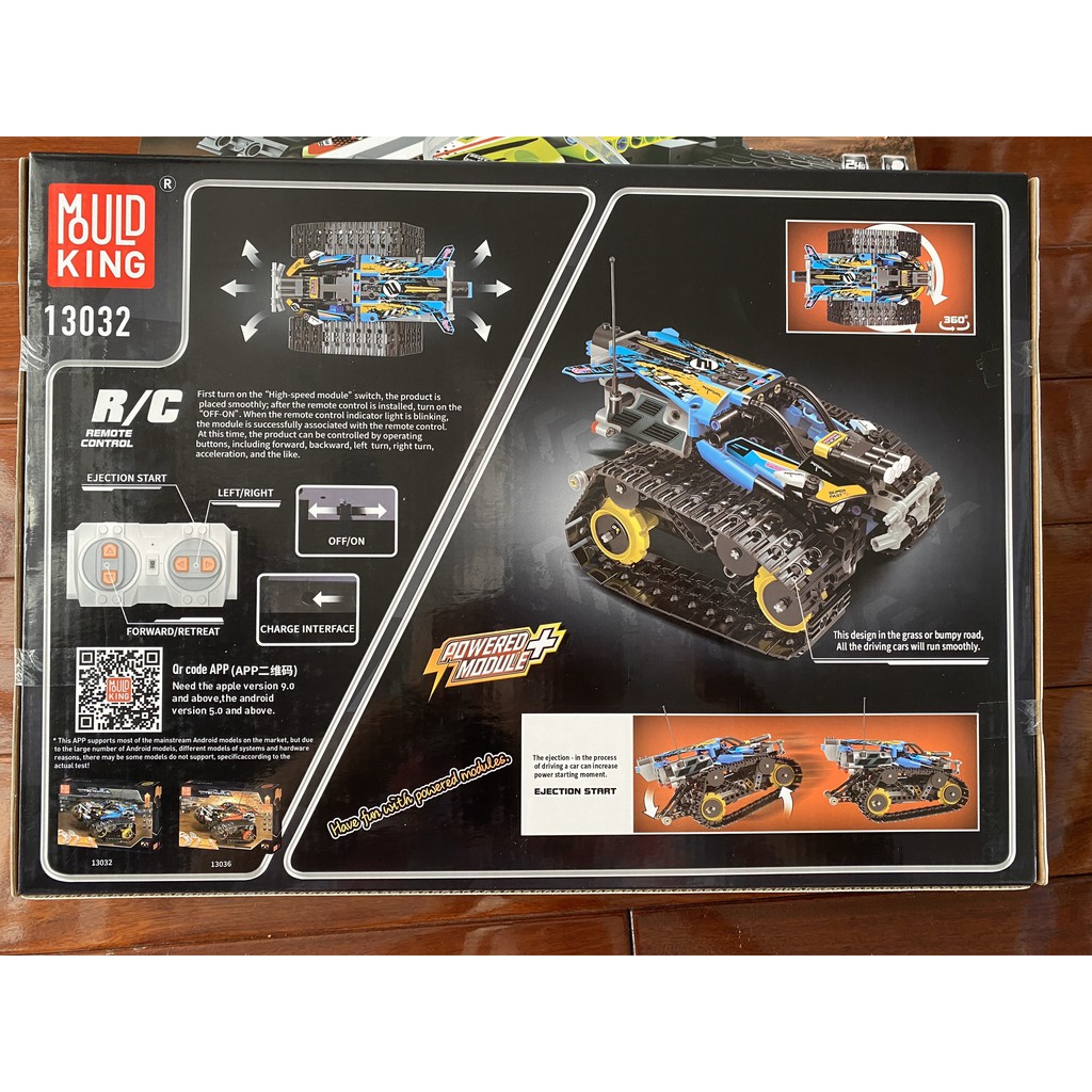 Đồ chơi lắp ráp xe đua địa hình bánh xích điều khiển từ xa tương thích Lego Technic Mould King 13032 13036