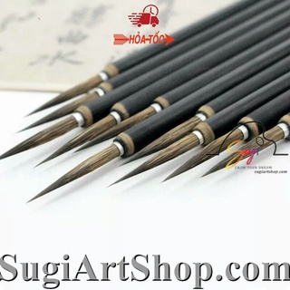[SUGI ART SHOP] Cọ Tỉa Nét, Cọ Thư Pháp Đen Lông Mềm (2 SIZE)