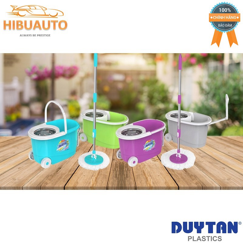 Bộ Lau Nhà 360 Độ Matsu 11 Lít Lồng Inox - Có Bánh Xe Duy Tân (49.5 x 29.5 x 29.5 cm) No.899