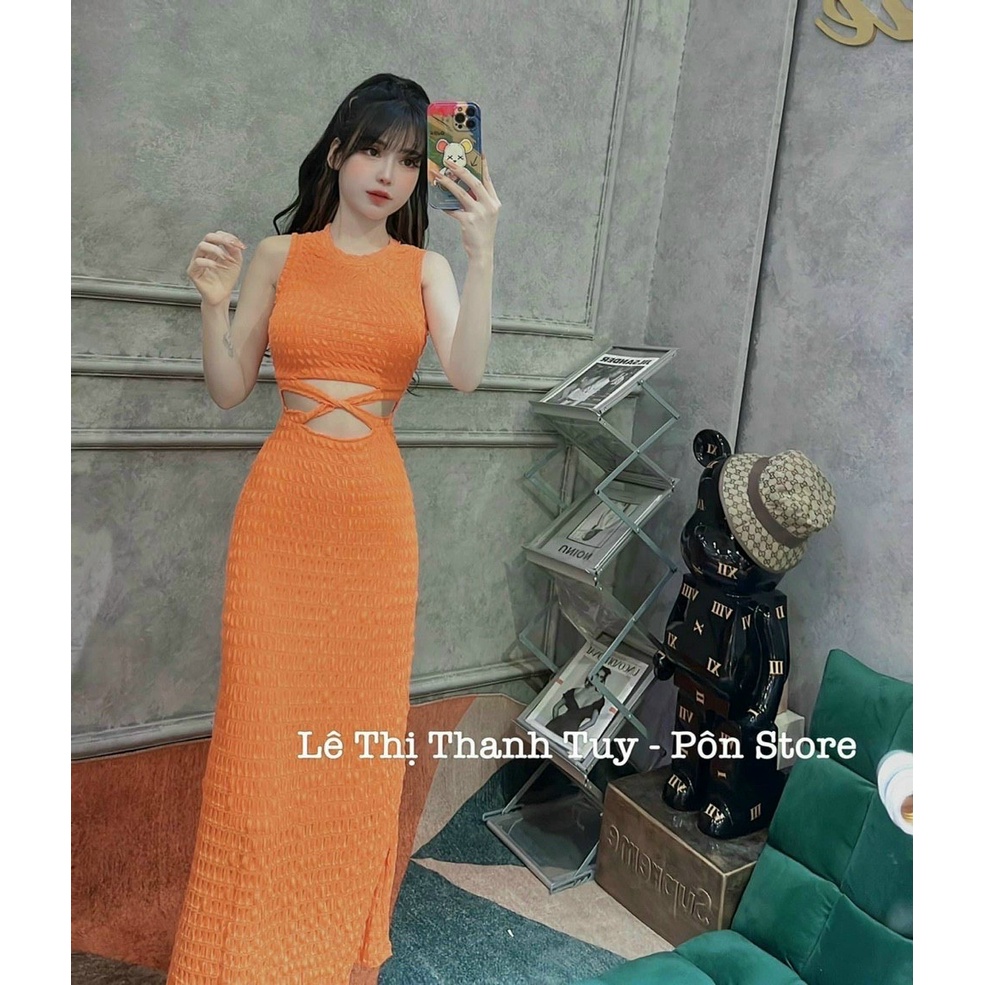 Đầm body nữ đuôi cá đan chéo eo đơn giản, quyến rũ thích hợp cho các buổi đi chơi, đi biển của các nàng thơ