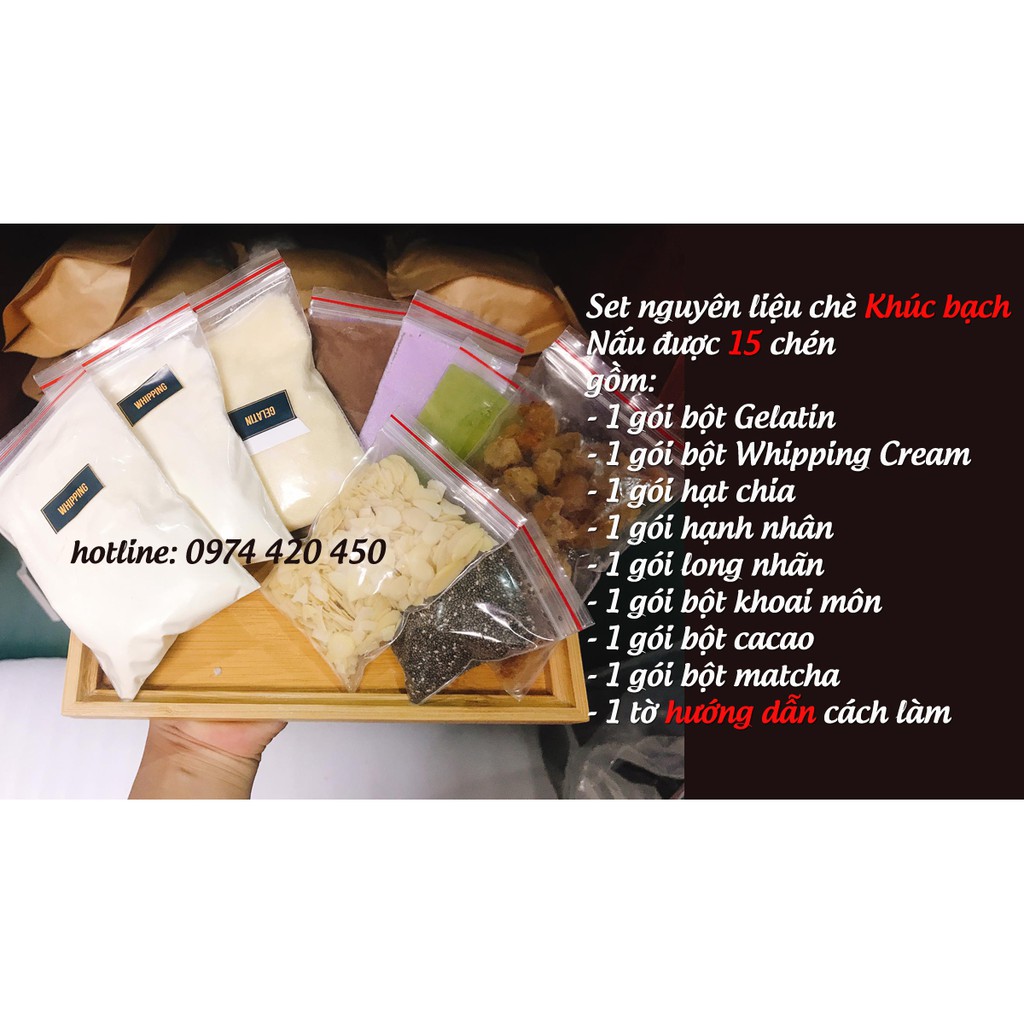 SET nguyên liệu làm Chè Khúc Bạch tại nhà