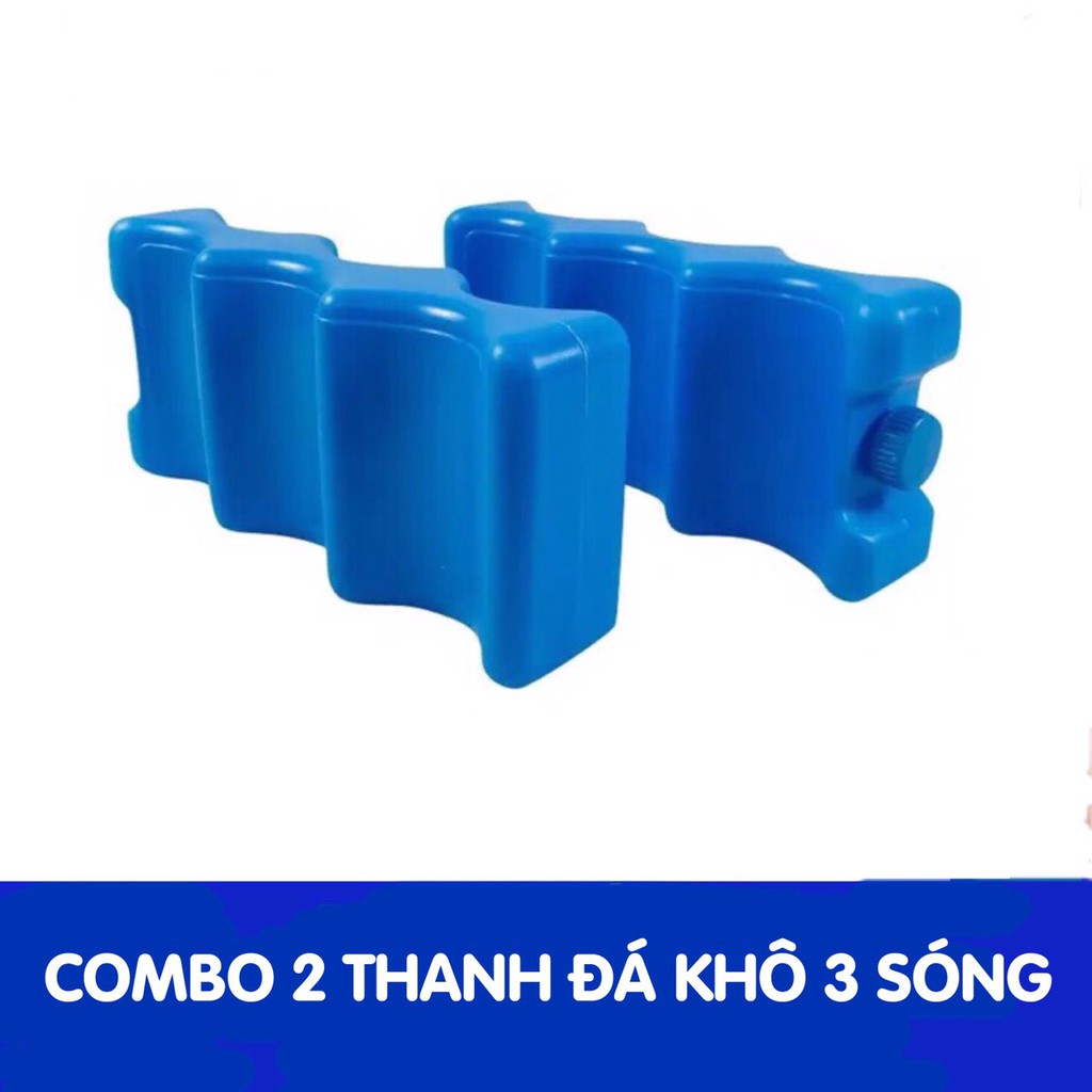 Đá khô thanh hộp nhựa 3 sóng - set 2 thanh giữ nhiệt 3 bình trữ sữa được 10-12 tiếng