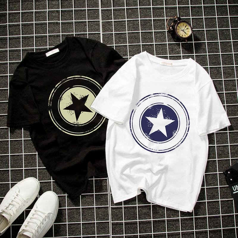 Áo thun unisex logo siêu anh hùng form rộng vải dày mịn 2019T901