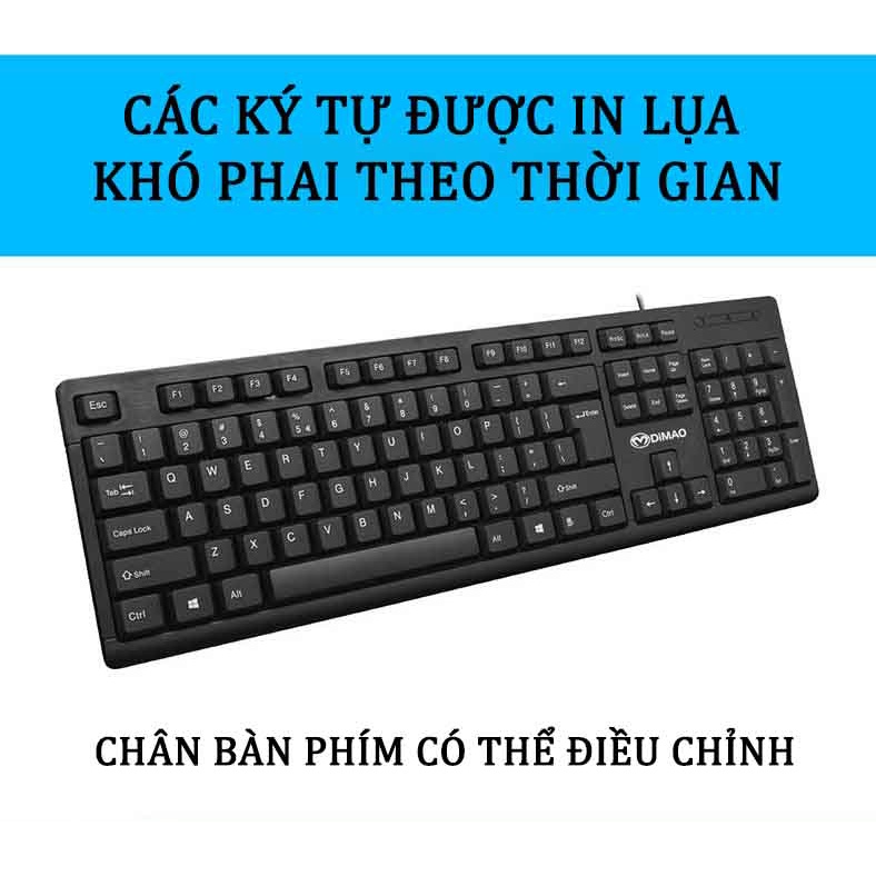 Bàn Phím Máy Tính Dimao Dk511 Có Dây Mini Nhỏ Gọn ko Ồn Màu Đen Dùng Cho Máy Bàn Xách Tay Laptop/laptop táo Giá Rẻ