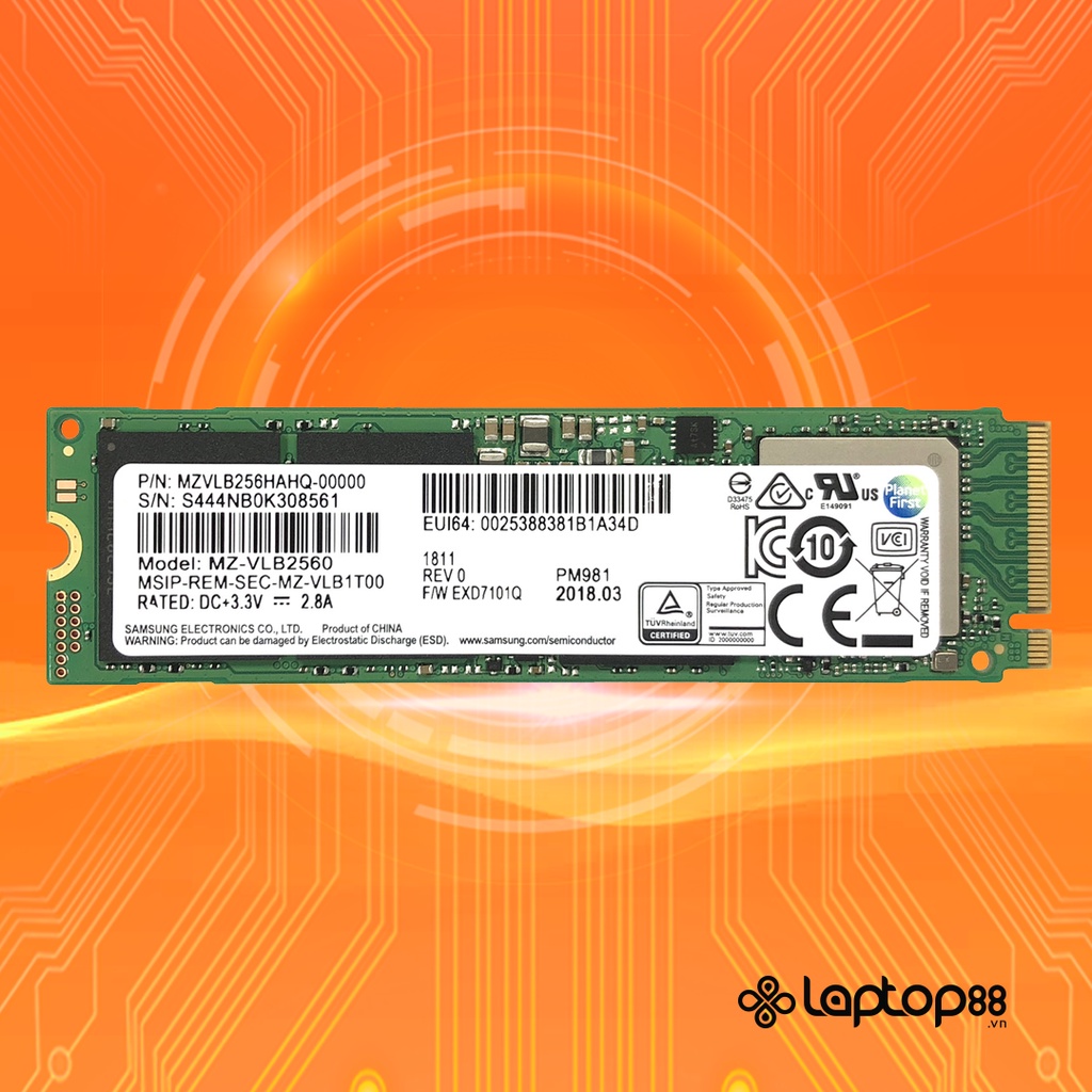 Ổ cứng SSD NVMe 256GB Samsung PM981a Mới
