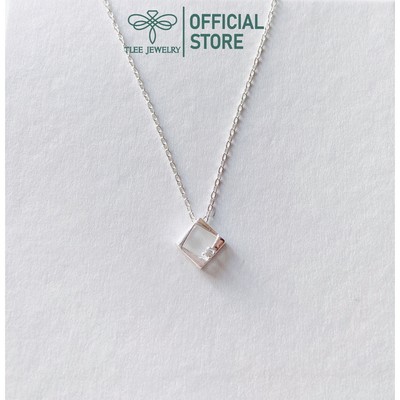 Dây chuyền bạc nữ TLEE hình thoi gắn đá mini nhỏ xinh TLEE JEWELRY D0182