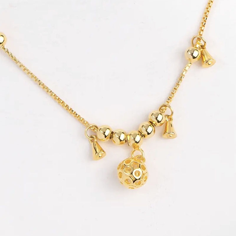 Lắc Chân Hình Chuông Gió Đính Hạt Tròn May Mắn Thời Trang Cho Nữ