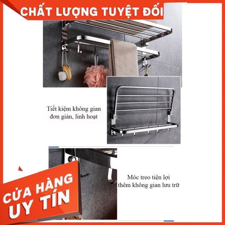 Giá treo khăn nhà tắm Inox 304 (LOẠI 1-CHÂN ĐẾ ĐẶC,CỰC CHẮC CHẮN) [FREESHIP]