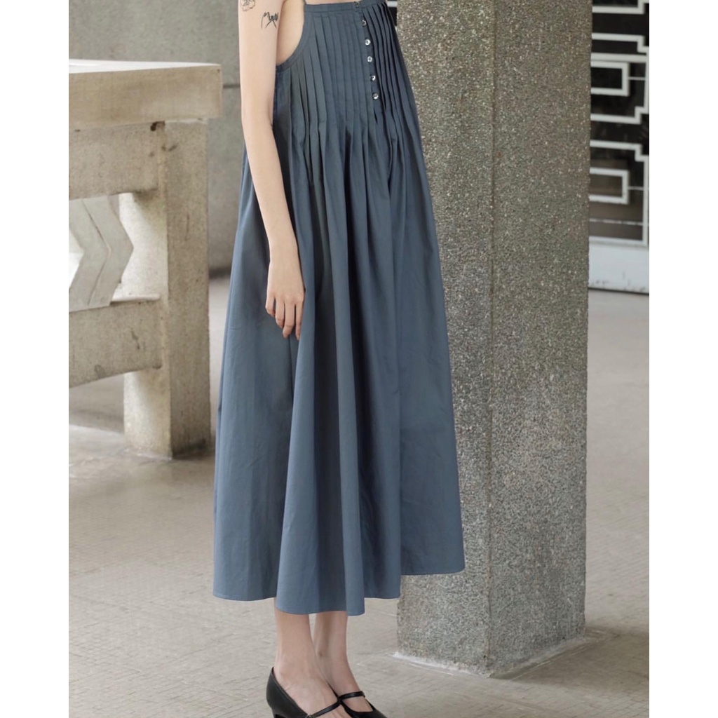 Đầm Be Soft Dress ouba.d.official xanh ghi