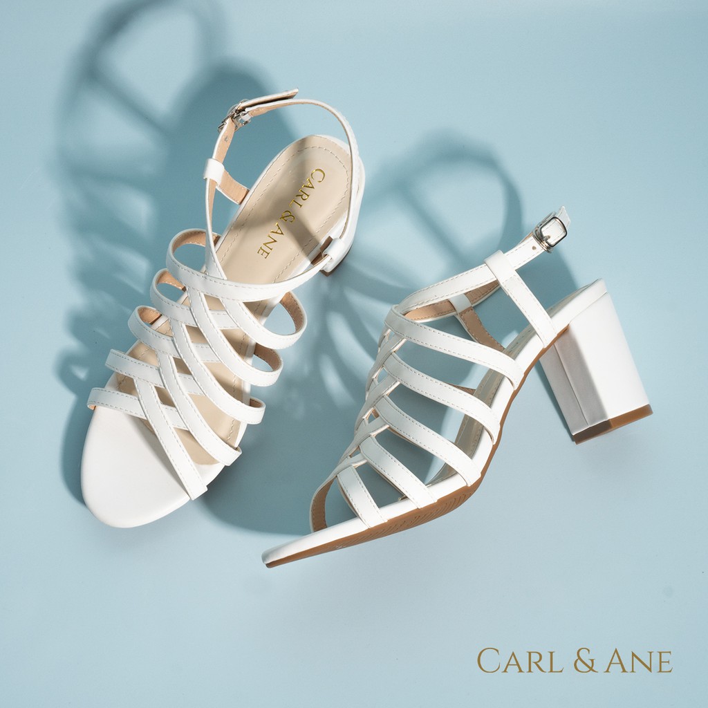 Carl &amp; Ane - Sandal cao gót nữ kiểu dáng chiến binh thời trang màu đen _ CS001