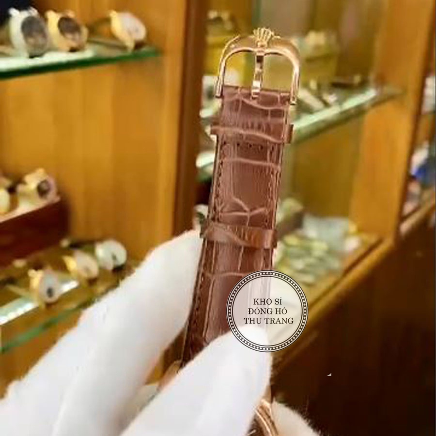 Đồng hồ Nam Rolex máy nhật, mẫu 3kim cắt vát mặt nâu cafe viền vàng  dây thép, dòng cơ Automatic size 40mm-41mm