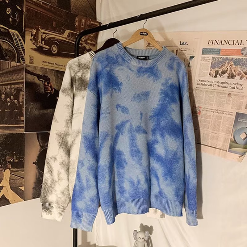 Áo Sweater Dệt Kim Nhuộm Màu Kiểu Hàn Quốc Thời Trang Thu Đông Cho Nam