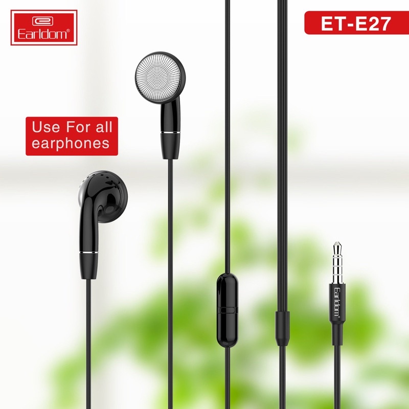 Tai Nghe Nhét Tai Có Dây Earldom E27 Chống Ồn Tích Hợp Micro Jack 3.5 Sử Dụng Cho Điện Thoại Laptop Máy Nghe Nhạc